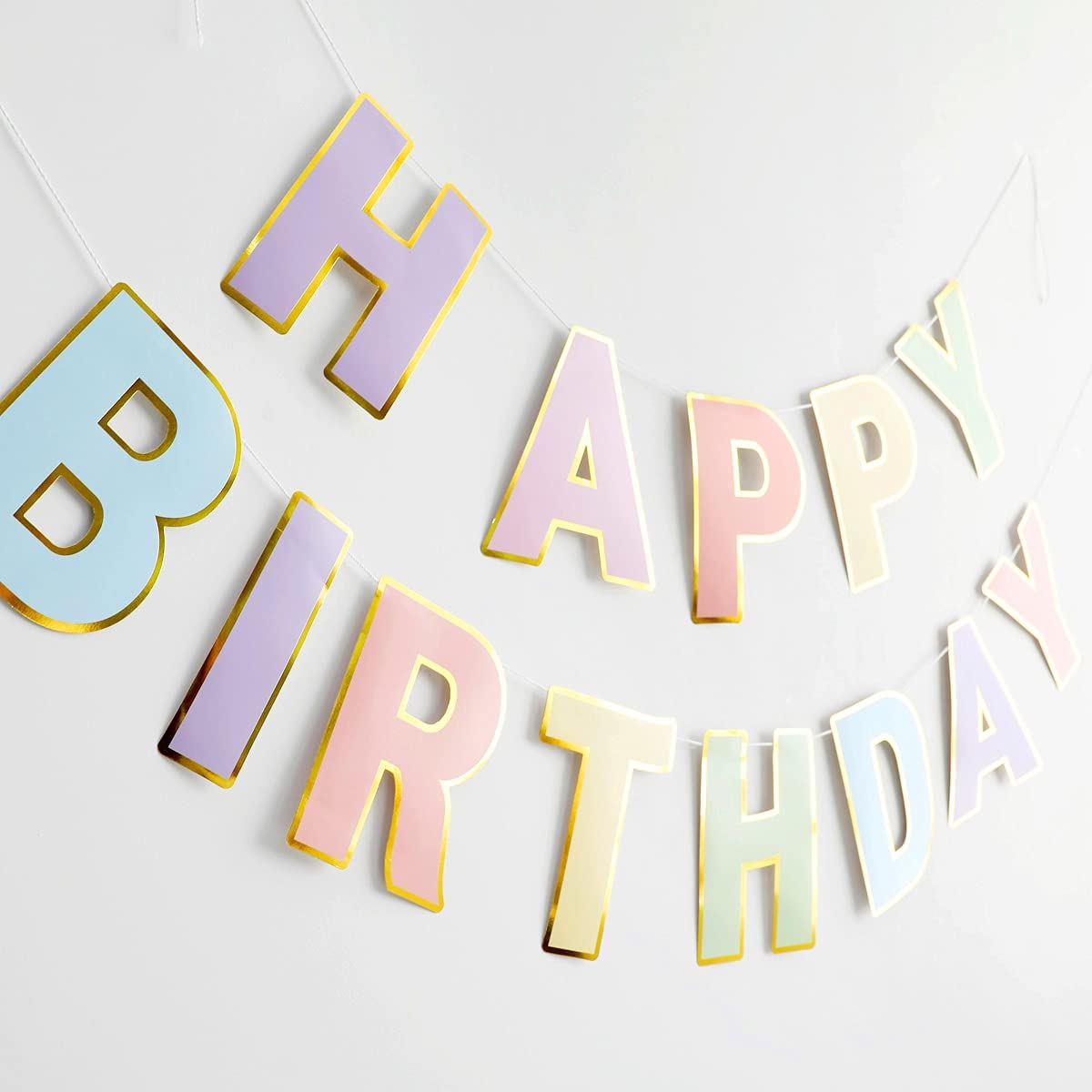 Happy Birthday Banner Pastel - Macaron Colorful Happy Birthday Banner for  Happy 1st 2nd 3rd 13th 18th 21st 30th 40th 50th 60th Birthday Banner Sweet  16 Birthday Decorations Party Supplies 